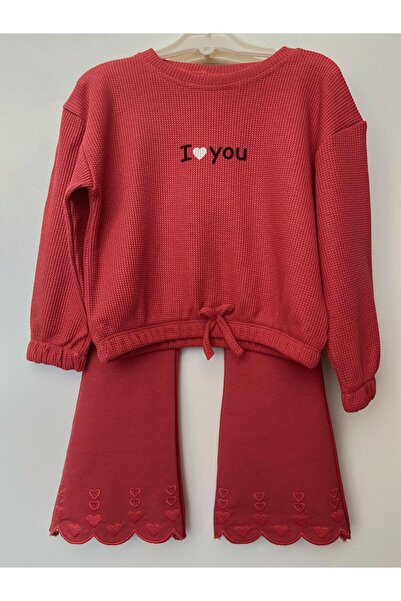 Butik Kız Çocuk Gül Kurusu Eşofman Takımı