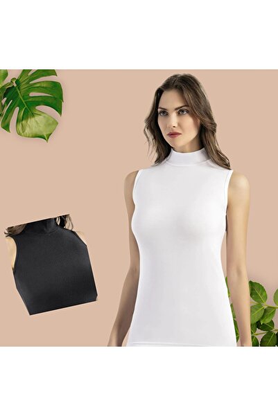 The Clover Kadın Balıkçı Yaka Sıfır Kol Ribana Fitilli Penye Tişört 6.4.CL.VR6.5KT