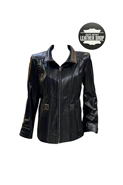 derimont معطف طويل من الجلد الطبيعي للنساء - جلد طبيعي