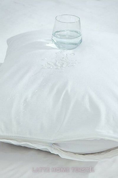 LATTE TEKSTİL White Colored, Cotton, Liquid Proof Cushion Mat and Pillow Protector (50 X 70 cm) 1 Piece