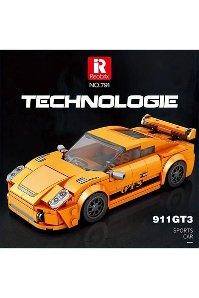 BUILDING BLOCK سيارة رياضية ليغو فيراري صفراء ثلاثية الأبعاد - هدية لغز لعمر 14 عامًا، S 318 قطعة