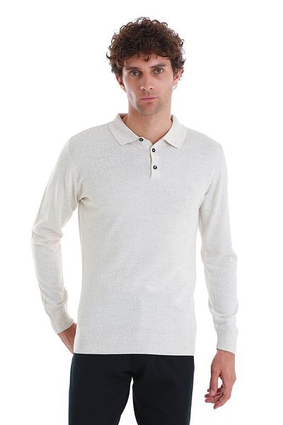 Hatemoğlu Beige Regular Fit Plain Polo Neck Knitwear Sweater