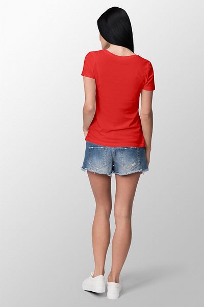 Tshirthane Tricou roșu de damă, slim, cu imprimeu No Boyfriend