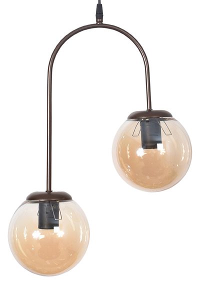 Modavize Janin Modern Living Room - Kitchen - Bedroom Pendant Lamp Brown Color Body Honey Glass Chandelier of 2
