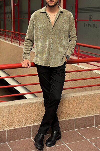 inpool Βελούδινο πουκάμισο Starboy Style - Γιακάς πουκάμισου, Κουμπιά, Standard Fit 1613