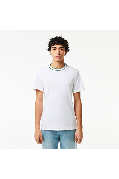 Lacoste Erkek Regular Fit Bisiklet Yaka Beyaz T-Shirt