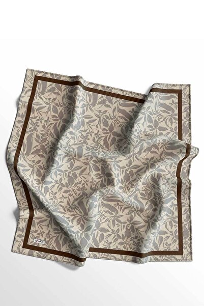 Zerruba Bej Desenli Pamuk Eşarp