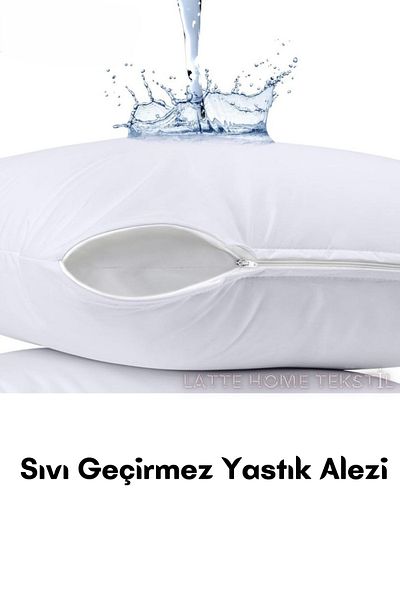 LATTE TEKSTİL White Colored, Cotton, Liquid Proof Cushion Mat and Pillow Protector (50 X 70 cm) 1 Piece