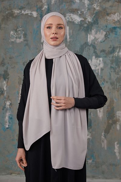 Differenza Şal din şifon creponat de culoarea pietrei