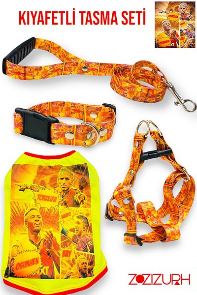 Angelapets Dog Clothes and Collar Set - Chest and Neck Collar, Walking