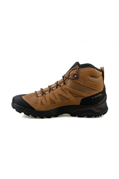 Salomon Men's Outdoor Boots - X Ward Leather Mid, Gore-Tex Waterproof, Sand Color