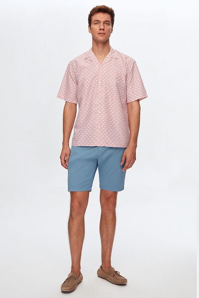 D'S Damat Indigo Slim Fit Cotton Chino Short - Πλαϊνή τσέπη