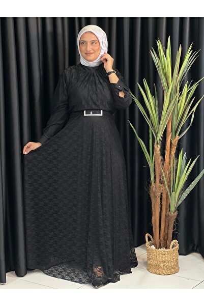 Butik büyük beden Lüx Dantel Kloş Elbise