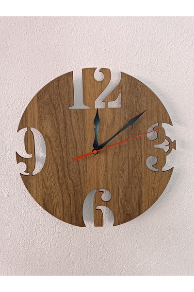 GHY AHŞAP Dekoratif Duvar Saati 4 Rakamlı