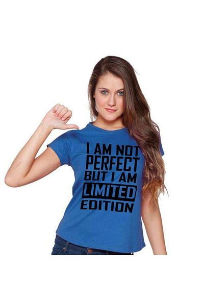 Tshirthane Γυναικείο μπλε μπλουζάκι με στάμπα σε περιορισμένη έκδοση