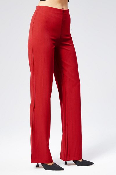 Appleline Red Striped Wide Leg Women's Trousers