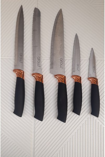 AROW hayat ağacı siyah 6 parça bıçak seti paslanmaz