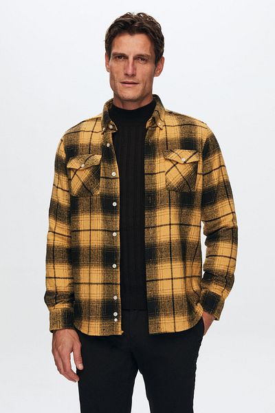 Twn Slim Fit Κίτρινο πουκάμισο ξυλοκόπος