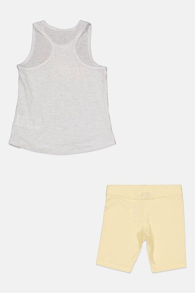 Puma Kids Girl 2 Piece Sportswear Fit Brand Logo Top And Short, Grey