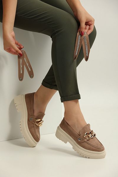 ZENNESHOES Pantofi de damă Kristen din piele neagră cu lanț
