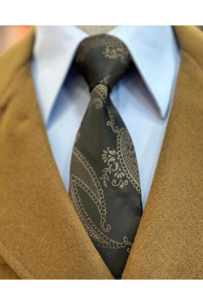 TerziAdemAltun Ανδρικό κοντό κασμίρ παλτό καφέ T10075 σε ιταλικό στυλ