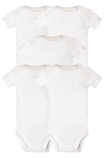 Carter's White Baby Bodysuit - Pack of 5, Short Sleeve