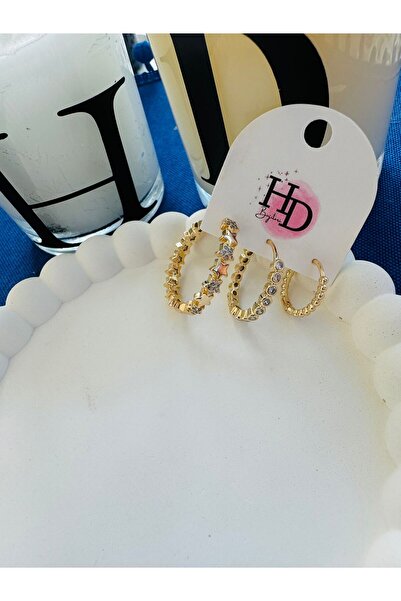 HD İTHAL VİP SERİ 14K ALTIN RENGİ BİREBİR KUYUMCU İŞÇİLİĞİ VİP 3LÜYILDIZLI KÜPE