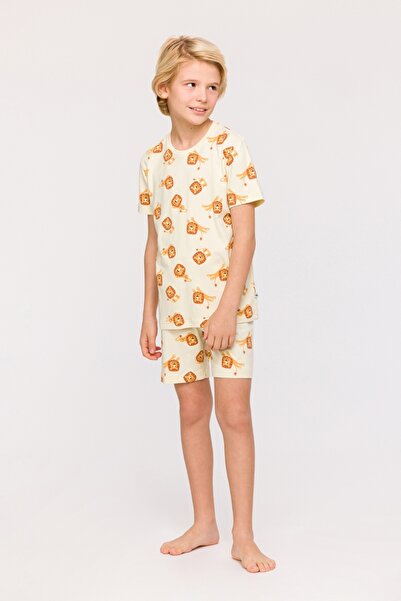 Woody 2-8 Years Old Boy Pajamas-Pza - 913-Lion Printed Ecru