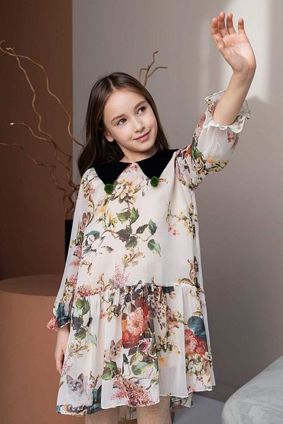 HAUSEkids 4-12 Years Special Design Flower Girl's Dress - Petrol Green