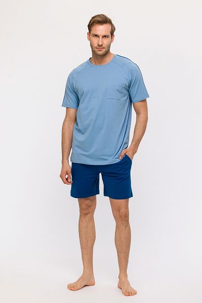 Woody Ανδρικές πιτζάμες-Qts - 818-Blue