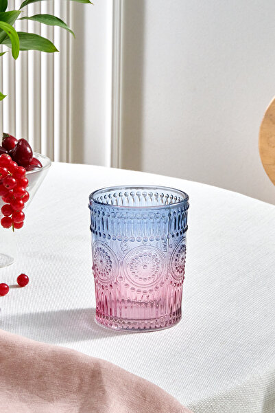 Karaca Sunflower Su Bardağı 250 Ml Mavi Pembe