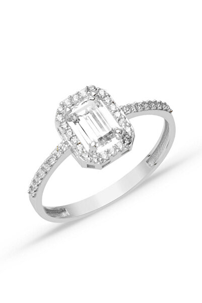 Bilezikci Beyaz Altın Baget Tasarım Yüzük