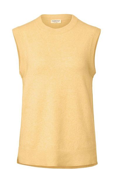 Tchibo Women Crew Neck Sleeveless Heather Tank Top, Yellow