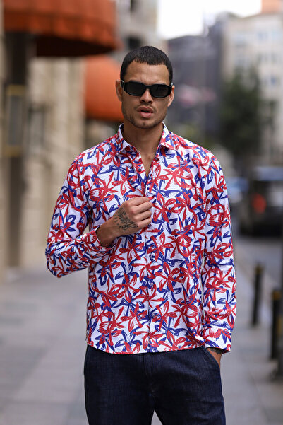 PASSERO Slim Fit Dijital Baskılı Gömlek