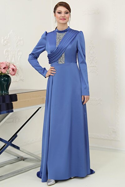 Esilanur Zen Tesettür Abiye İndigo