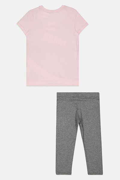 Puma Kids Girl 2 Pieces Sportswear Fit Brand Logo Jersey Set, Pink