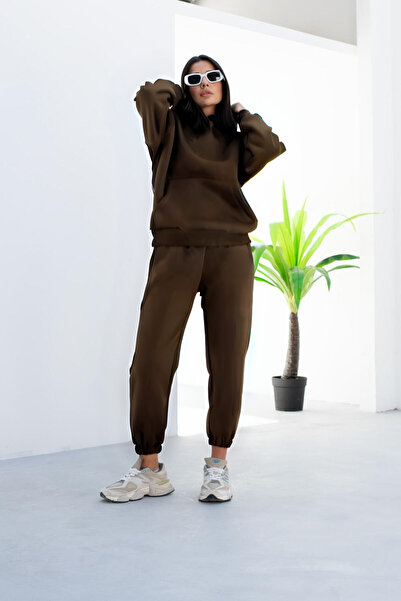 YAKAMEL Women's Unprinted Thick Winter Stretchy Elastic Waist Hooded Kangaroo...