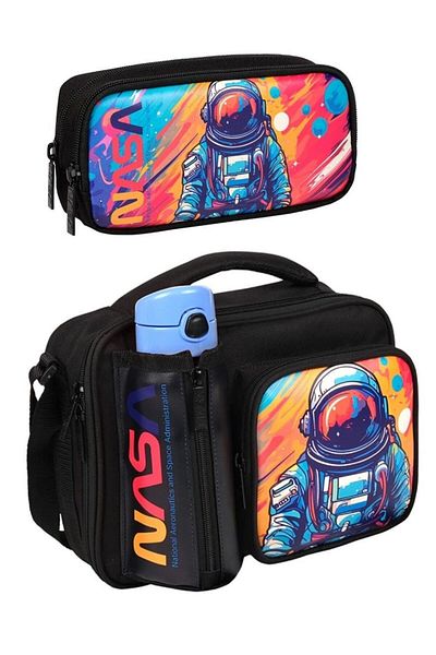 Me Çanta Nasa Astronaut Lunch Box and Pen Holder Set for Boys