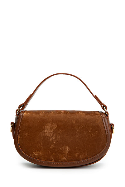 minebag Γυναικεία τσάντα χιαστί Stella Suede - Μακρύ λουράκι, Καφέ