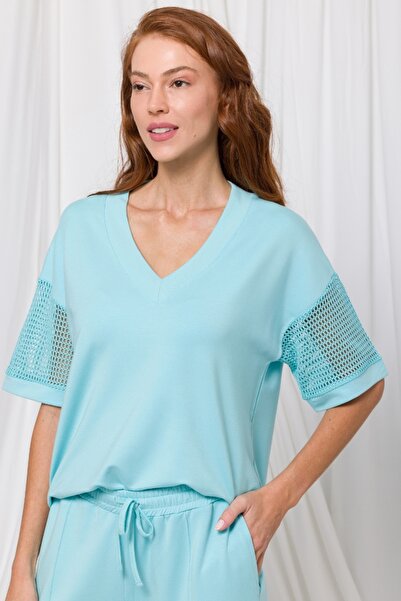 Woody Жіночі піжами-Thq - 823-Турецький блакитний