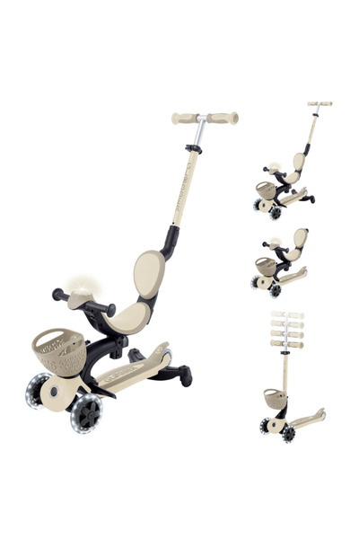 Globber Go Up Baby 360 Işıklı Scooter - Koyu Bej