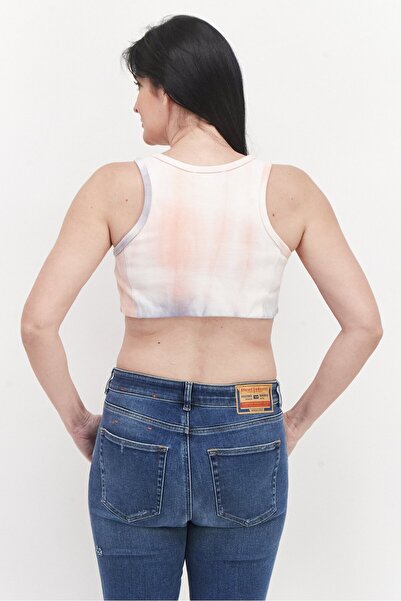 Lost Ink Women Scoop Neck Sleeveless Tie Dye Racer Back Crop Top, Pink Combo