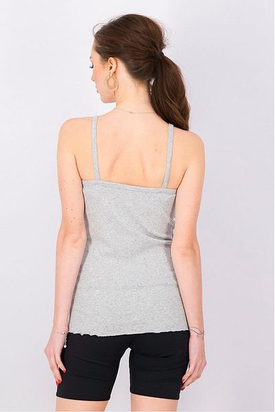 Tchibo Women U-neck Sleeveless Ribbed Top, Grey