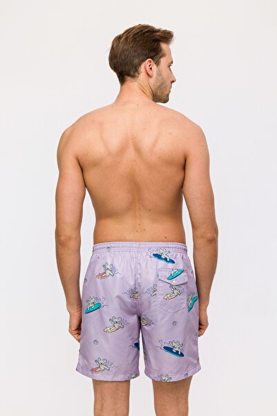 Woody Ανδρικό σορτς κολύμβησης λιλά - Koala Printed, Qww Model
