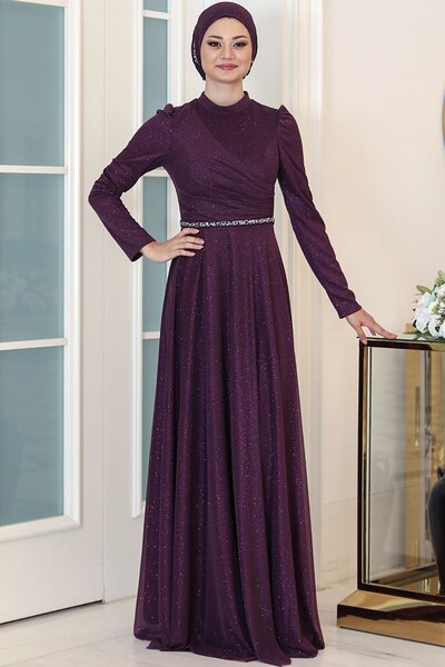 Esilanur Işıl Tesettür Abiye Mor