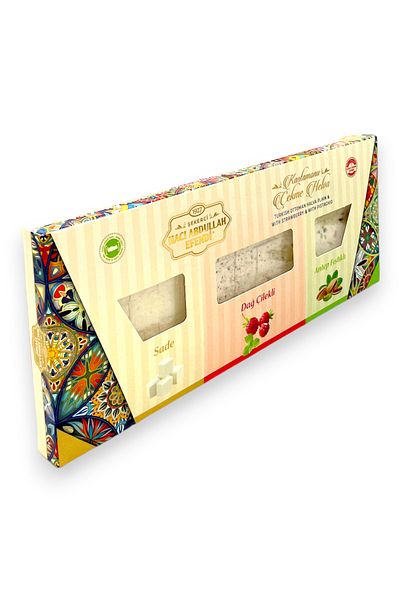 şekerci hacı abdullah efendi 300g Kastamonu Pulling Halva - Plain Mountain Strawberry and Pistachio