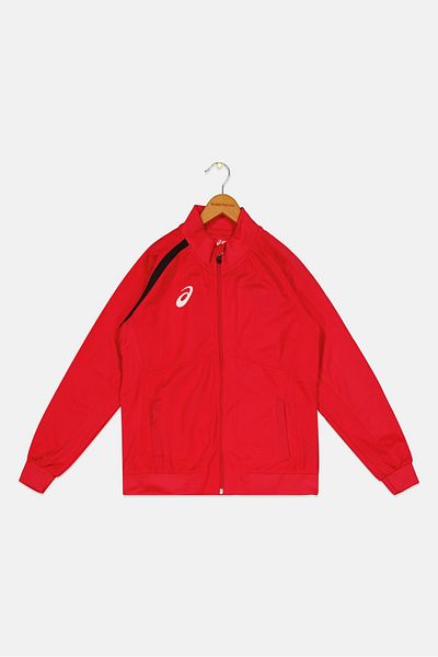 Asics Kids Boy Sportswear Fit Long Sleeve Training Jacket, Red