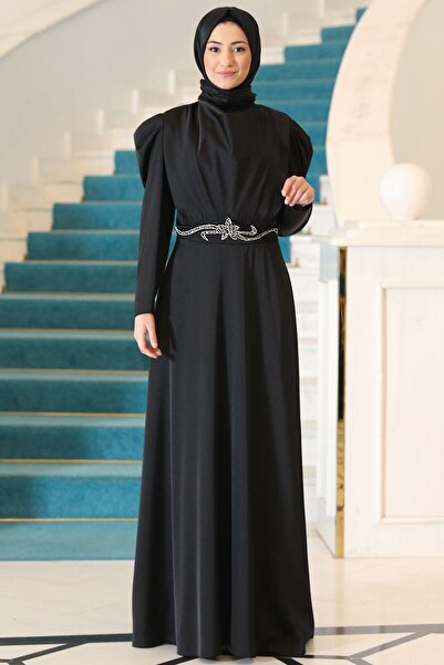 Esilanur Alin Tesettür Abiye Siyah
