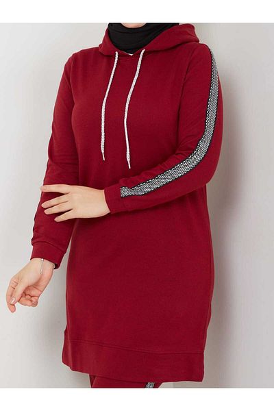 CNG MODA Women's Hooded Sleeve Striped Tracksuit Set