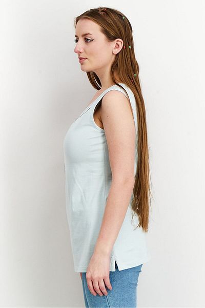 Harmont & Blaine Sport Women Scoop Neck Sleeveless Sequins Tank Top, Light Blue
